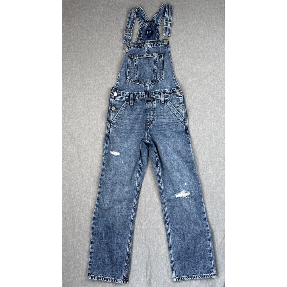 Vintage Gap Kids Denim Overalls Blue Size Large (10) Unisex Minima Distress